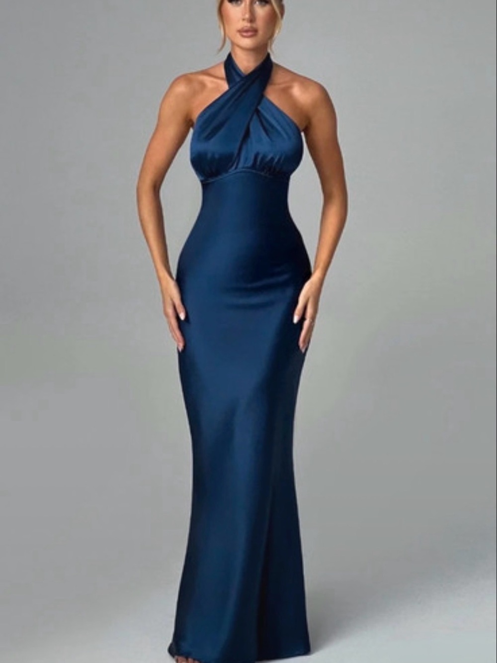 NWT Babyboo Navy High Neck Maxi Dress – Size XS / US 2